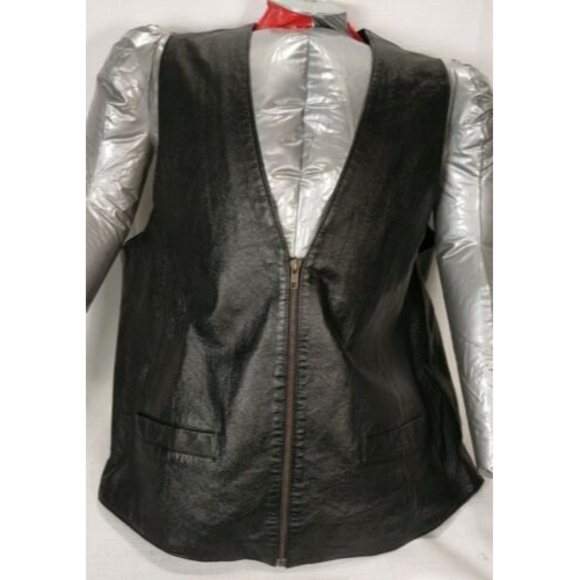 Leather Motorcyle Biker Vest Black XL Basic Elements - Picture 1 of 3